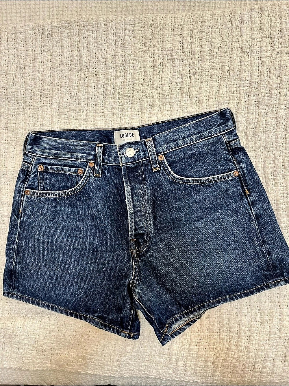 AGOLDE Parker Vintage Cut Off Short Blue Waist 28